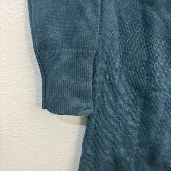 Halogen Teal Cold Shoulder Wool Blend Sweater Size Small - Picture 2 of 14